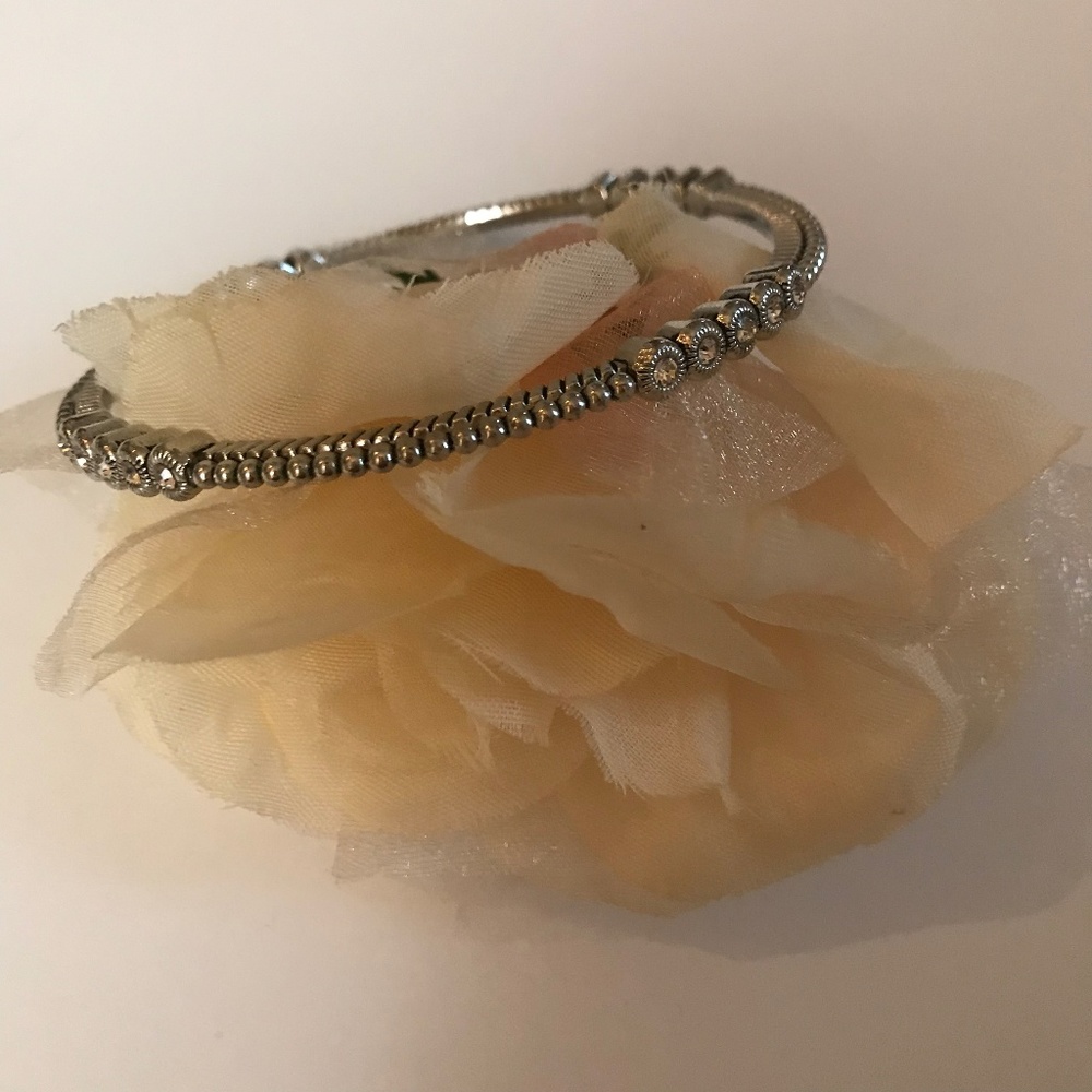 Celeb Designer Graziano Silver Rhinestone Bangle